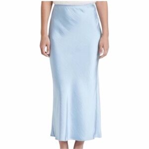 a new day Light Blue Satin Midi Slip Skirt